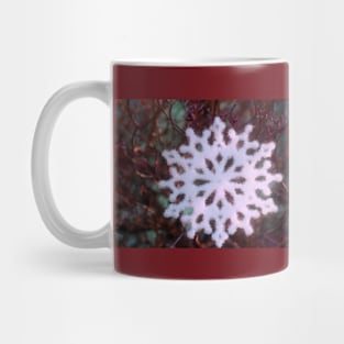 Christmas snowflake in red and green Mug